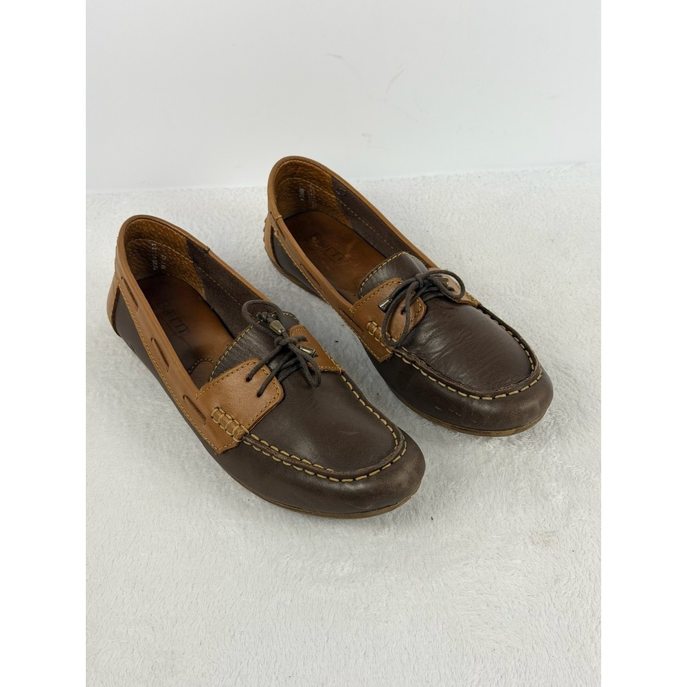 Born Shoes Mens 10 M/42 Brown Leather Driving Loafers M/W D45223 Boat Moccasins